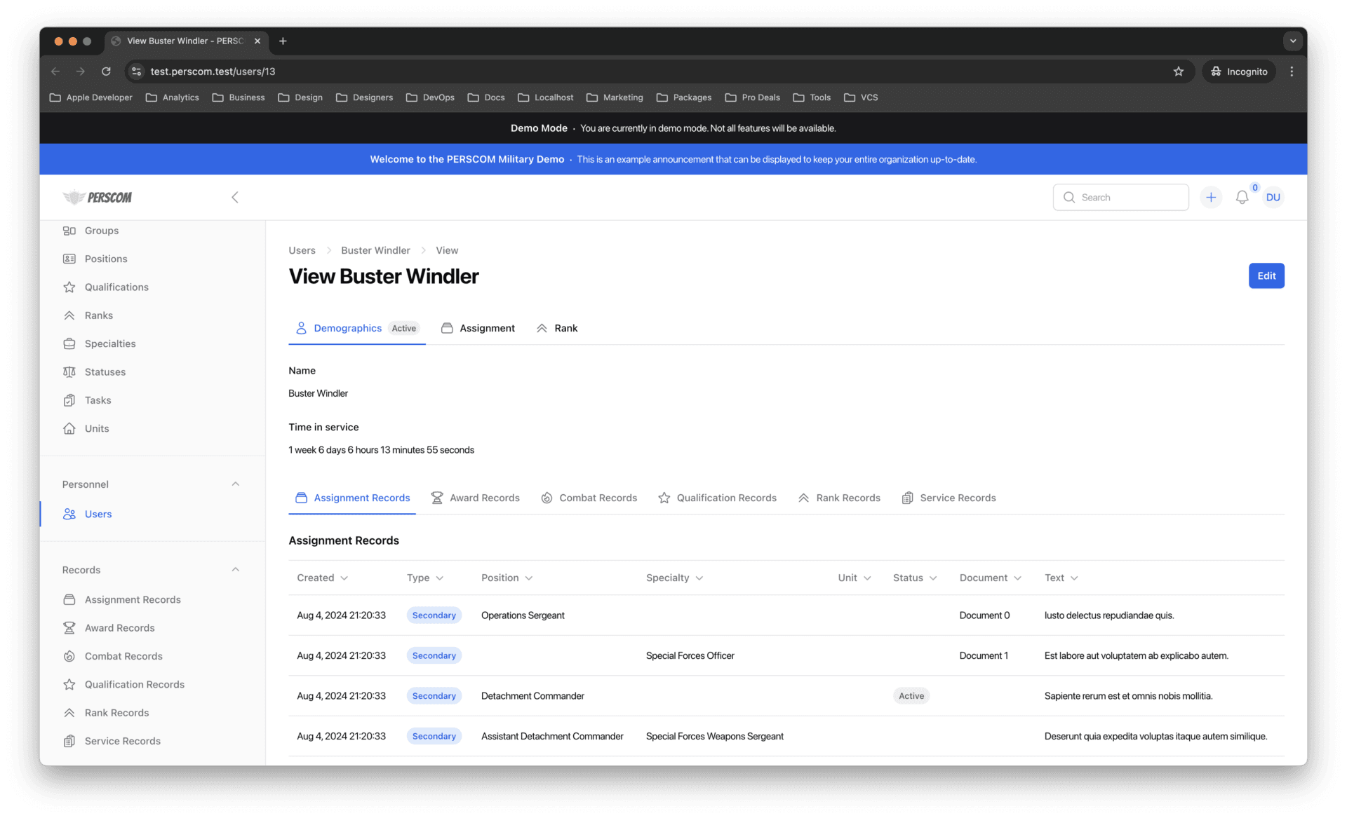 PERSCOM UI update